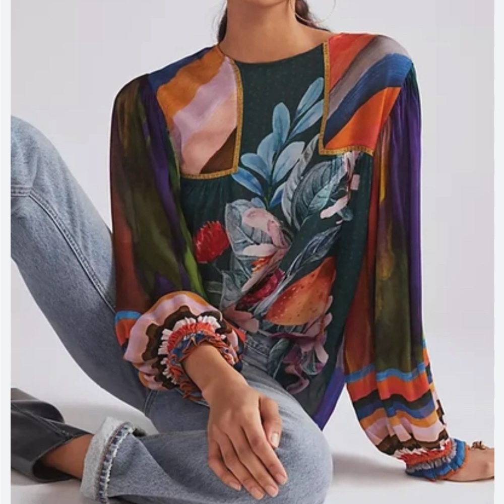 Anthropologie Miranda Peasant Blouse size Small NWT